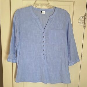 Salon Studio 3/4-sleeve cotton top, EUC